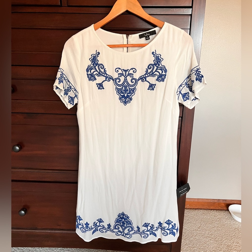 Ivory and Blue Lulus Dress
